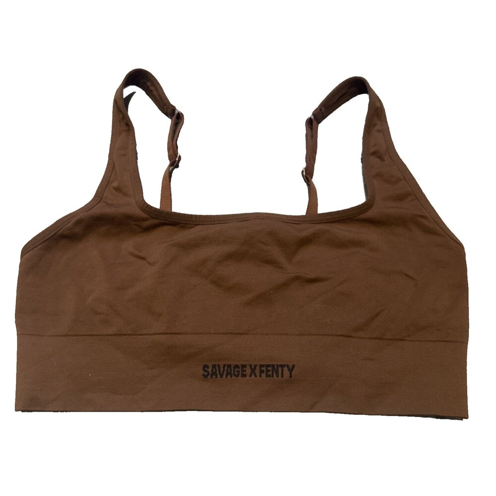 Savage X Fenty Bralette Medium 8-10 Seamless Scoop Neck Brown Sugar Nude
